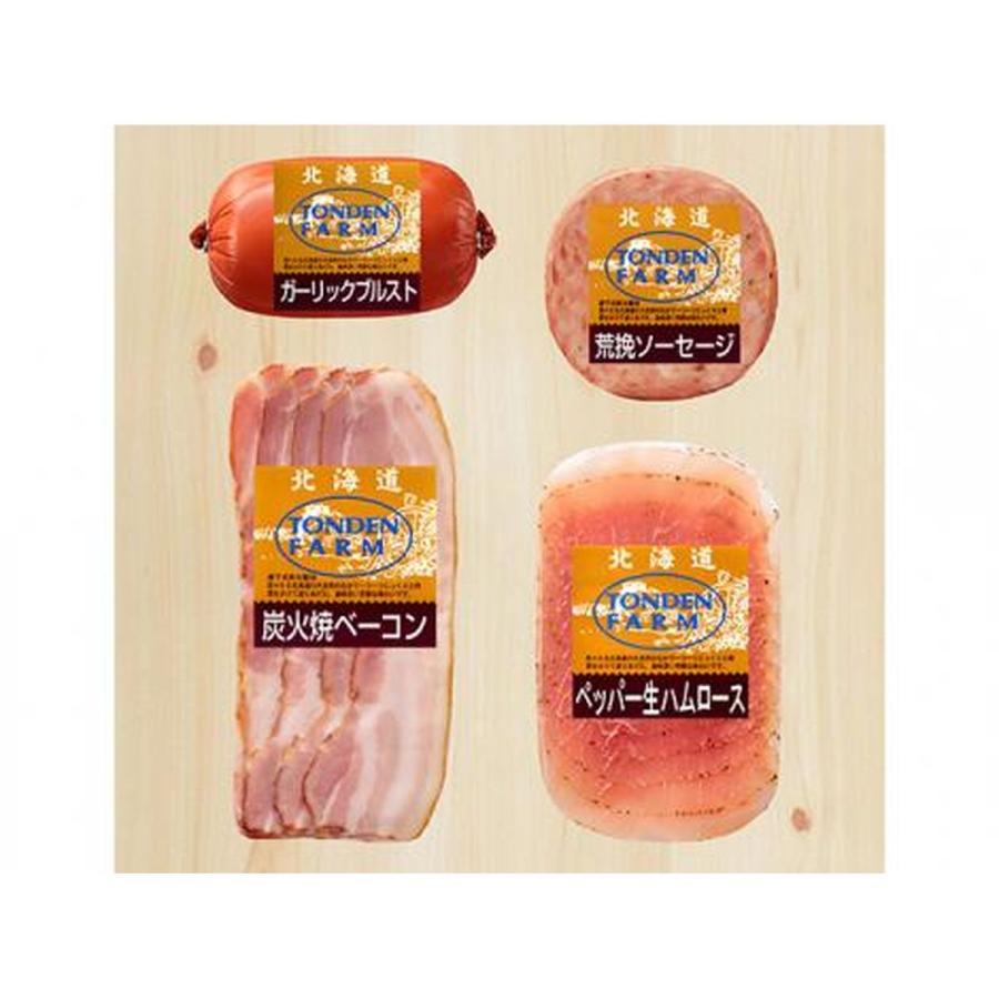 トンデンファーム 生ハムとベーコン・ソーセージセット(生ハム 40g×1 ベーコン 80g×1 ソーセージ 200g×1 ソーセージ 70g×1)