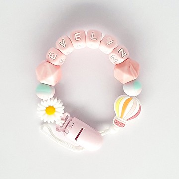 EVELYN 雛菊 熱氣球 客製化奶嘴鏈