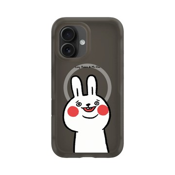 iPhone 16 AirX 本質黑 - 懶散兔與啾先生 Lazy Rabbit and Mr.Chu - 傻笑
