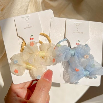 兒童網紗蝴蝶結發繩頭飾女寶寶不勒頭發圈女童皮筋高彈力頭飾