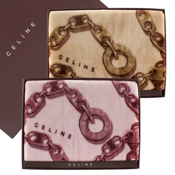 CELINE經典鎖鏈圖保暖絨毛大蓋毯/毛毯禮盒(任選)084037｜GoBrand購名牌