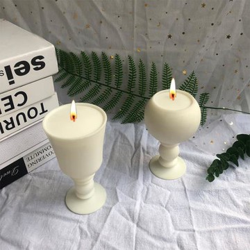 2024新款diy香薰蠟燭擺件紅酒高腳杯甜品杯香薰蠟燭礦香硅膠模具