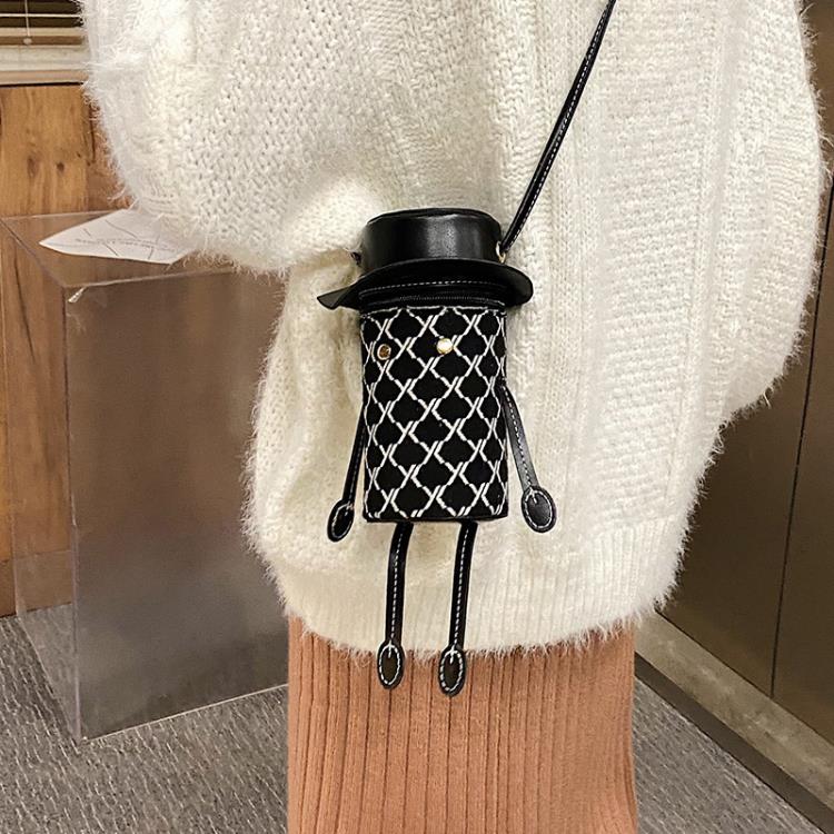 千鳥格包包 秋冬迷你可愛小包包女新款潮韓版百搭千鳥格單肩包卡通斜挎包 【集優創意家】熱賣精品