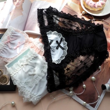 S-2L 內褲【萌姬俏女僕】女僕冰絲彈力三角褲 (黑x白x粉色) MyDoll