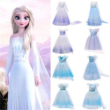 童裝夏裝冰雪奇緣2兒童公主女童愛莎雪花連衣裙蓬蓬表演出禮服
