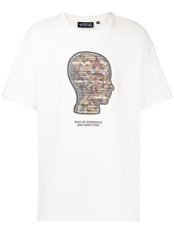 Mostly Heard Rarely Seen - graphic-print stretch-cotton T-shirt - men - Cotton/Spandex/Elastane - S - White