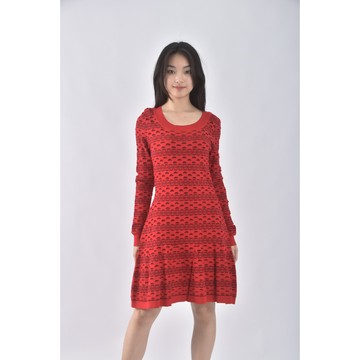 (S) juicy couture質感洞洞條紋紅色洋裝二手衣