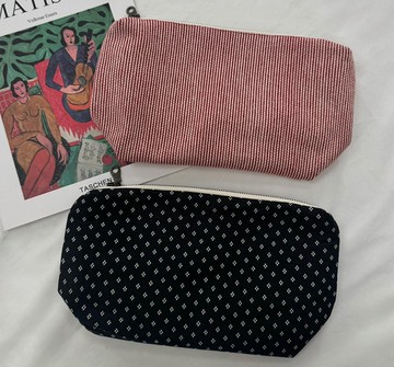 【小眾色織織物】森系復古文青/大容量收納包化妝包