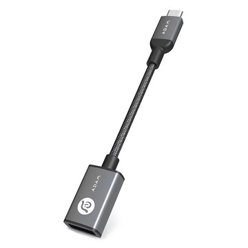 ADAM elements 亞果元素 USB-C to USB 母座轉接器 CASA F13 穩定充電  55mm  鐵灰色  1個
