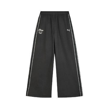 長褲 Retro Tape Pants 女款 黑 寬褲 亞規 褲子 鬆緊帶設計 風褲 635721-01