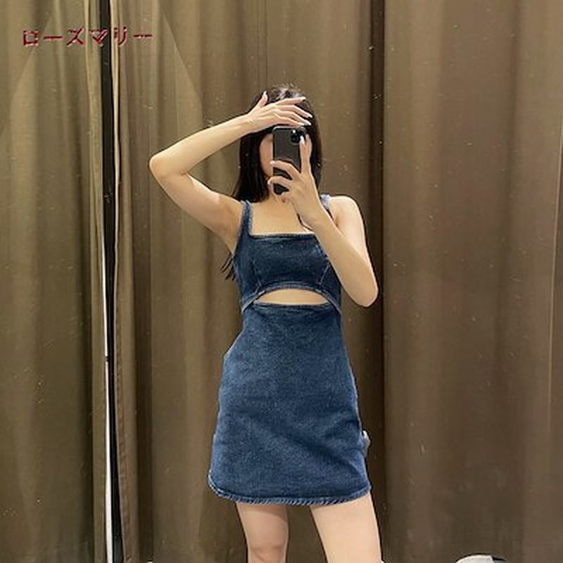 欧米風21八月秋新品 キャミワンピース ミニワンピース デニムワンピース 通販 Lineポイント最大1 0 Get Lineショッピング
