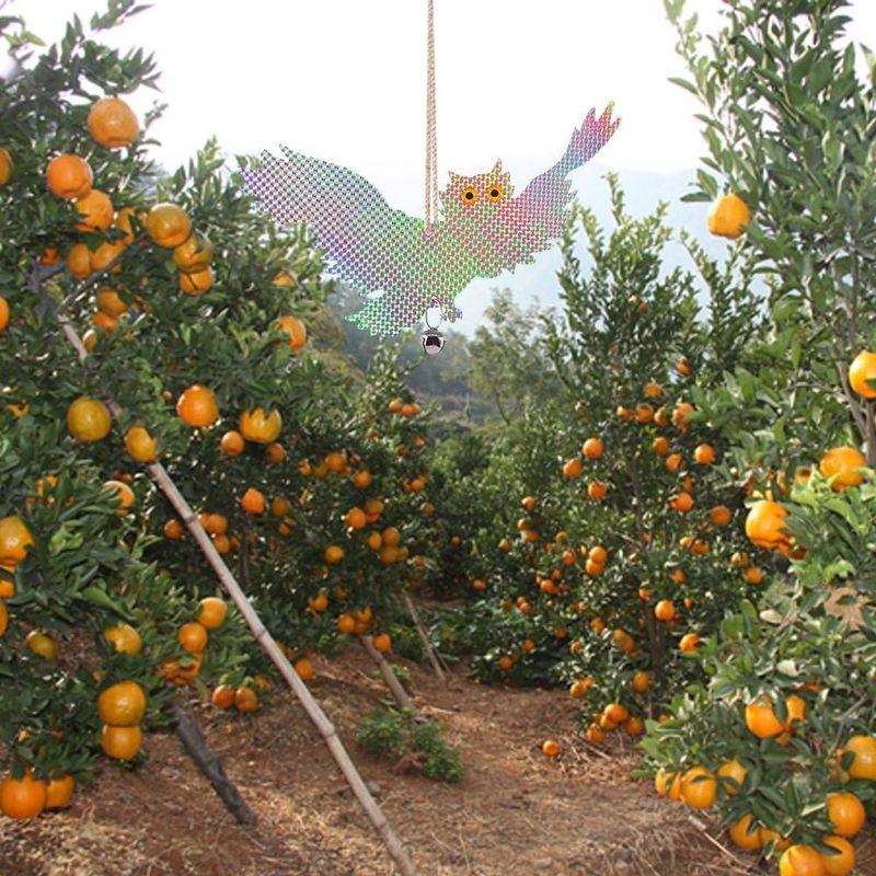 鳥よけ ふくろう 置物 首振り 防鳥 害鳥対策 鳩対策 鳩よけ 立体感 光沢感 撃退 本物そっくり 庭 ベランダ 田畑 鈴つき