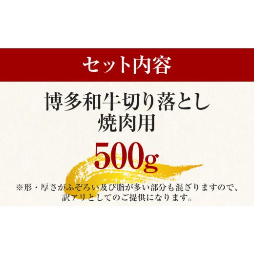 ふるさと納税 福岡県 田川市 訳あり！博多和牛焼肉切り落とし　500g