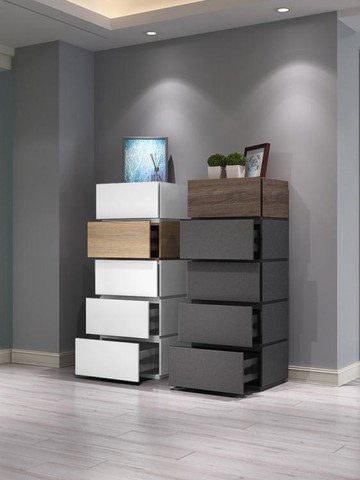 抽屜櫃現代簡約收納柜抽屜式儲物柜北歐客廳臥室組合三四五六七八九斗柜【林之舍】