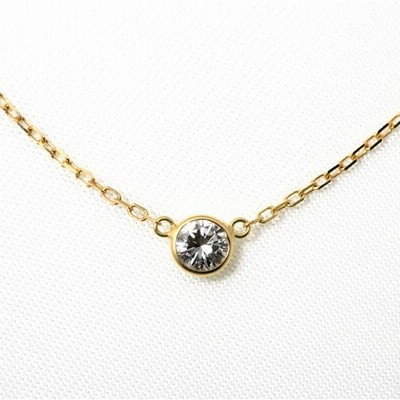 ダイヤモンド ネックレス 一粒 ゴールド 0.2カラット 鑑定書付 0.208ct