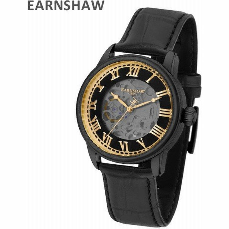 Earnshaw アーンショウ 時計 腕時計 Es 08 03 レザー ブラック ブラック ゴールド メンズ ウォッチ 自動巻き 通販 Lineポイント最大0 5 Get Lineショッピング