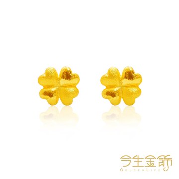 【今生金飾】Lucky Q耳環 黃金耳環(網路獨賣)