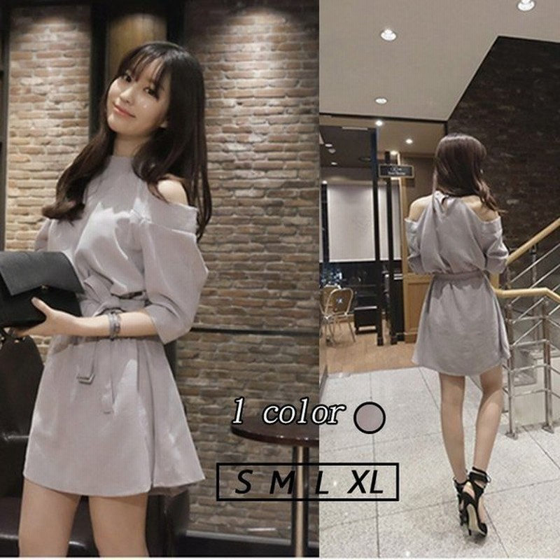 オフショルワンピースミニワンピース大きいサイズオフショルダー5分袖フレアワンピースハイウエストウエストリボンリゾートビーチ 通販 Lineポイント最大get Lineショッピング