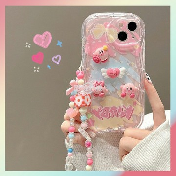 卡通星之卡比 適用蘋果16plus手機殼15pro粉色公仔iphone14promax鏡頭全包13mini軟殼11保護殼