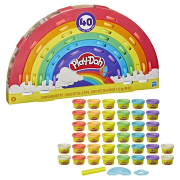 Hasbro 孩之寶 Play-Doh 培樂多 彩虹派對40色黏土組  混和顏色  1.12kg  1套