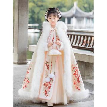 漢服女童2025秋冬小女孩超仙古裝加厚中國風兒童唐裝演出服拜年服