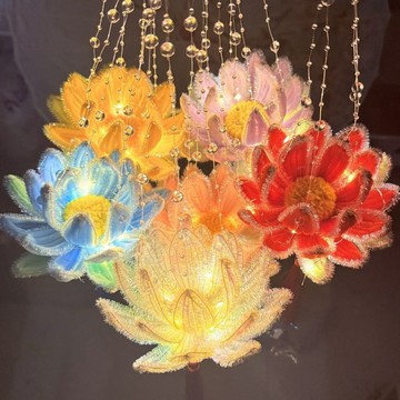 🔥臺灣出貨🔥成品 中秋節禮物扭扭手工蓮花手提蓮花燈批發擺攤送朋友閨蜜