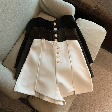 大碼女裝胖mm黑色闊腿褲春夏新款高腰顯瘦休閒寬鬆直筒a字短褲潮 女生長褲 寬鬆長褲 韓版長褲 休閒褲 鬆緊短褲