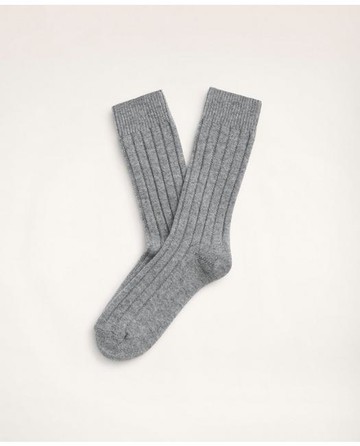 Brooks Brothers Women's Cashmere Blend Ribbed Socks | Grey