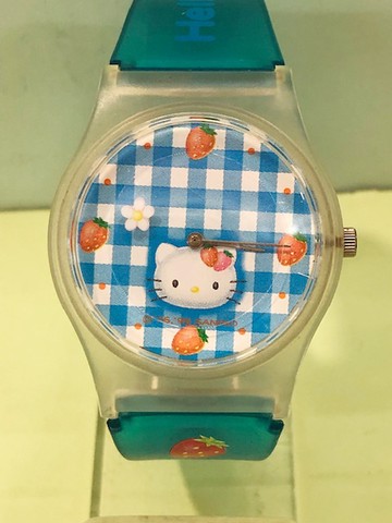 【震撼精品百貨】Hello Kitty 凱蒂貓~Sanrio HELLO KITTY手錶-草莓(藍)#03664