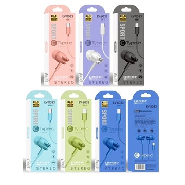 Type-C 入耳式耳機EV8033(多色隨機出貨)*支援iphone 15