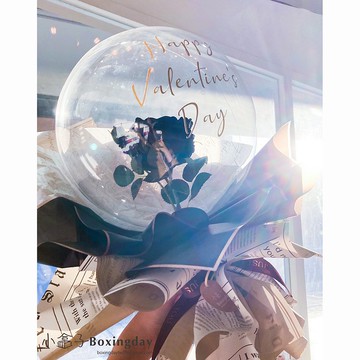 氣球花束(黑玫瑰款) 情人節禮物/白色情人節/生日禮/開幕禮