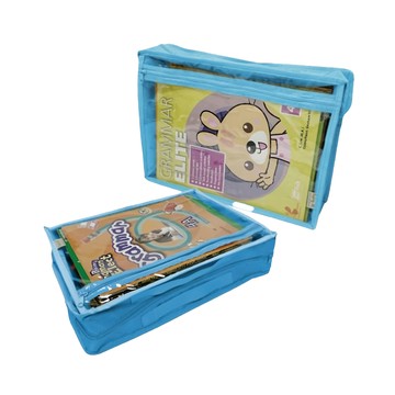 Bagtory HK 百寶袋王 高清拉鍊文件書袋 F4 尺寸37cm x 26cm x 8cm 輕巧易攜帶  淺藍色  1組