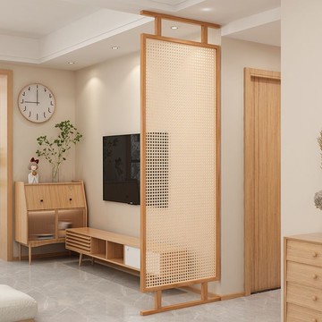 公司貨 超低價 實木藤編屏風隔斷客廳入戶玄關餐廳臥室遮擋簡約日式田園原木風 快速發貨