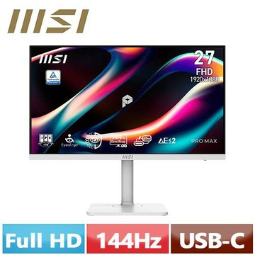 MSI 微星 27型 PRO MAX 271PHW E14 白色 液晶螢幕