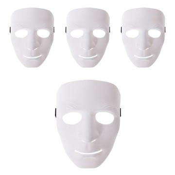 Livingda 軍事風人臉造型面具  白色  4個