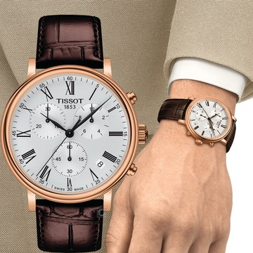 TISSOT T-Classic系列 CARSON 羅馬時尚計時男錶(T1224173603300)41mm