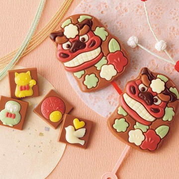 日本北海道ROYCE新年過年禮盒限量版福氣開運獅子舞巧克力片喜氣巧克力棒棒糖禮盒-最後1盒附品牌提袋