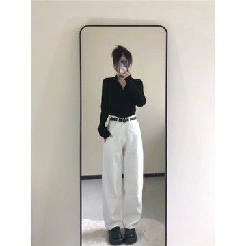 大碼胖妹妹v領打底衫女春秋冬內搭長袖毛衣洋氣修身polo領針織衫