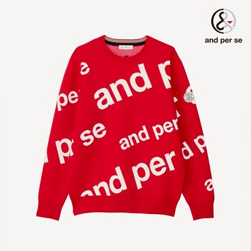 【and per se】男款紅色輕量吸濕發熱運動機能毛衣 DGU4J232