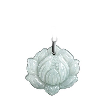 LEEHER 禮物 玉佩 蓮花 送長輩 飾品 冰種玉 玉墜 新中式 翡翠 玉項鍊 016