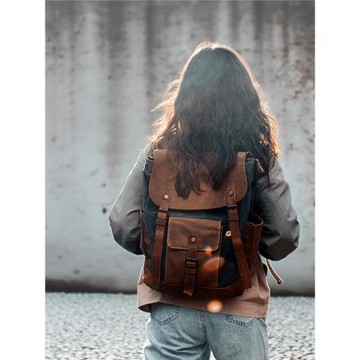 復古休閑雙肩背包潮牌旅行背包帆布雙肩包戶外大容量電腦包登山包