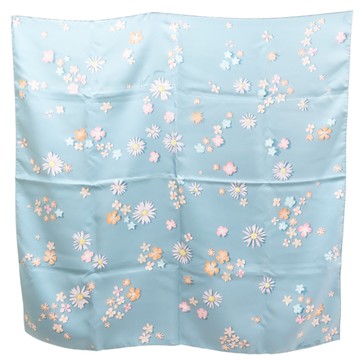 【二手名牌BRAND OFF】HERMES 愛馬仕 藍色 絲綢 絲巾 90*90