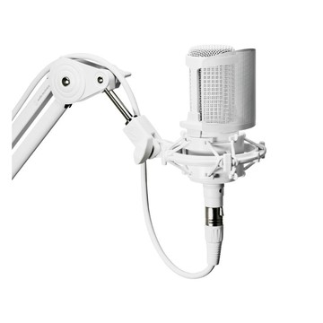 audio-technica White Party 直播套組｜AT2020 CWH 錄音麥克風 × 懸臂支架 × 防震架 × 防噴罩 × 導線套裝
