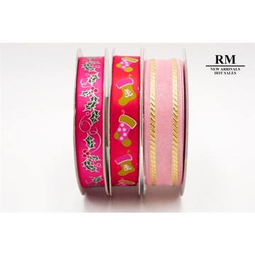 特惠套組 粉色叮叮噹聖誕套組 緞帶套組 禮盒包裝 蝴蝶結 手工材料