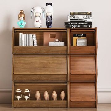 新款日式簡約木質收納櫃整理儲物窄櫃臥室床頭書櫃置物櫃辦公室