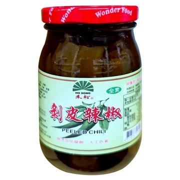 HO SONG 禾松 全素剝皮辣椒  450g  1瓶