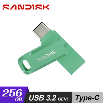 【SanDisk】Ultra Go Type-C 256GB 雙用隨身碟 草本綠