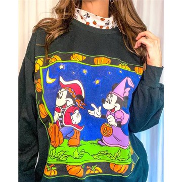 卡通動漫兩只小老鼠色彩鮮明大圖案印花高級感圓領衛衣男女同款