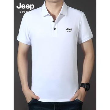 吉普翻領POLO衫男士薄款2025夏季新款休閑短袖T恤寬松半袖上衣潮