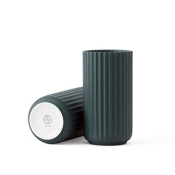 Lyngby 靈比 手工瓷花瓶（H 15.5cm、墨綠）